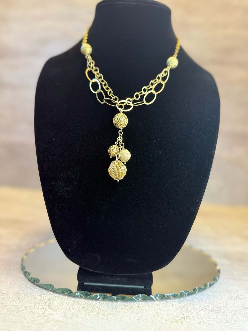 Romanza Italy‎ 18 Karat Gold-Plated Y Orbit Necklace & Earrings Set